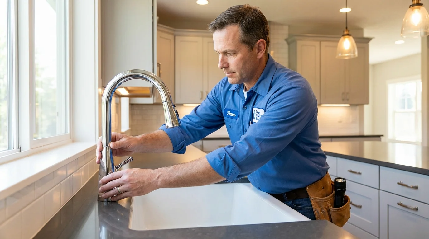 Kitchen faucet installation by Johns Plumbing LLC in Torrington