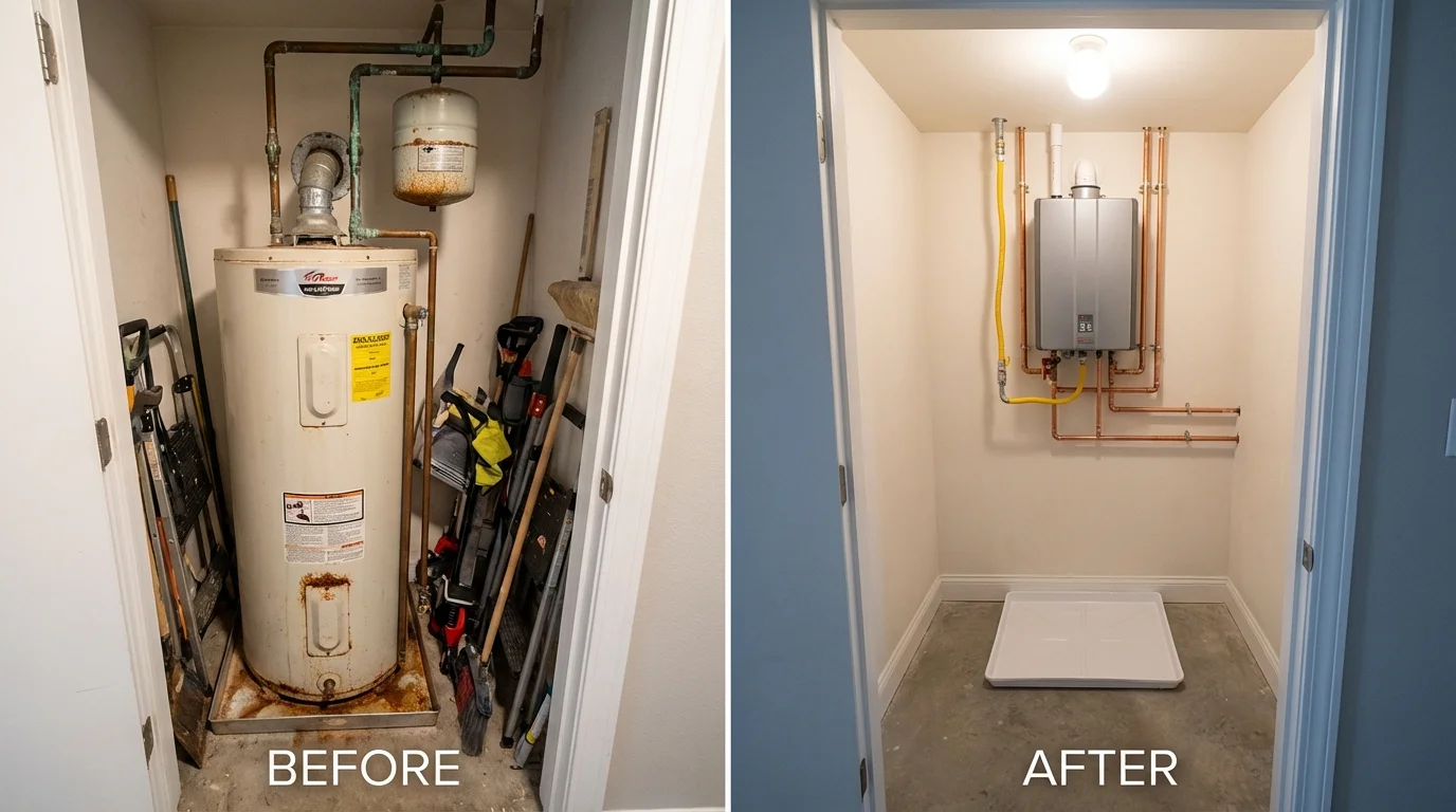 Tank water heater versus wall-mounted tankless unit comparison for Torrington, WY homeowners